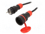 Extension lead | 3x2.5mm2 | 10m | rubber | black | Sockets no: 1 | 16A