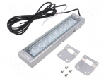 LED lamp | white cold | 24VDC | 800lm | 6500K | IP66 | 3m | -10&divide;50&deg;C