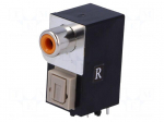 Connector: optical (Toslink) + RCA | with cover | THT | angled 90&deg;
