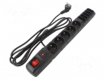 Plug socket strip: protective | Sockets: 10 | 230VAC | 10A | black