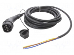 EMobility: cable | 1x0.5mm2,3x6mm2 | 250VAC | 7.4kW | IP44 | 7.5m | 32A