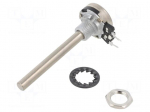 Potentiometer: shaft | single turn | 20k&Omega; | 200mW | THT | 6mm | metal