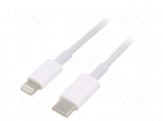Cable | USB 2.0 | Apple Lightning plug,USB C plug | nickel plated