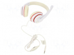 Headphones with microphone | white,red | Jack 3,5mm | headphones