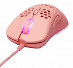 Ultralight Gaming Mouse DELTACO GAMING PM75 6400 DPI, RGB, Rubber coated side grips, pink / GAM-108-P