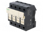 Fuse base | 8.5x31.5mm | for DIN rail mounting | 25A | Poles: 3