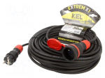Extension lead | 3x1.5mm2 | 30m | rubber | black | Sockets no: 1 | 16A