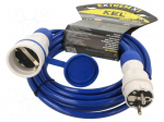 Extension lead | 3x1.5mm2 | 5m | PUR | blue | Sockets no: 1 | 16A