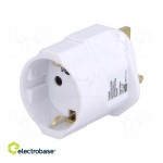 Adapter | Out:EL | Pistik: maandusega | V&auml;rv: valge | Sisend: UK