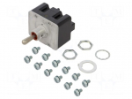 Switch: toggle | Pos: 3 | 4P3T | (ON)-OFF-ON | 6A/230VAC | 18A/28VDC