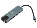 Hub USB | USB 3.1 | Cablexpert | PnP | grey | Number of ports: 5 | 5Gbps