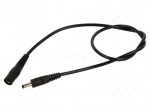Cable | 1x0.5mm2 | DC 5,5/2,1 plug,DC 5,5/2,1 socket | straight