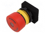 Switch: emergency stop | 22mm | Stabl.pos: 2 | NC + NO | red | LED | IP65