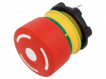 Switch: emergency stop | 22mm | Stabl.pos: 2 | NC | red | none | 5A/250VAC
