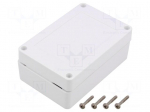Enclosure: multipurpose | X: 70mm | Y: 105mm | Z: 40mm | ASA | white | IP67