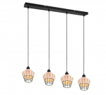 Trio Borka piekarama lampa 4-pc E27 natural color/rattan brushed steel R31264036 4017807556179