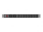 LANBERG POWER STRIP PDU RACK (1U, 16A,2XC19,8XC13)