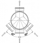 Skatakas CSB 3-iz.pam.OD400, OD200 Skatakas pamatne CSB 1 izeja, 3 ieejas OD400