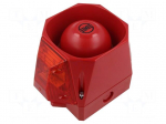 Signaller: lighting-sound | 9&divide;60VDC | siren,flashing light | red