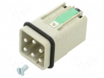 Connector: HDC | contact insert | male | 16A | 400V | Han Q | PIN: 6 | 5+PE