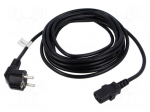 Cable | CEE 7/7 (E/F) plug angled,IEC C13 female | PVC | Len: 5m