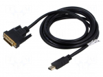 Cable | DVI-D (24+1) plug,HDMI plug | dual link,High Speed | 3m
