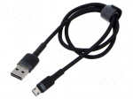 Cable | High Speed,USB 2.0 | 0.5m | black | textile | 2.4A