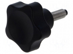Knob | &Oslash;: 32mm | Ext.thread: M6 | 16mm | H: 22.5mm | polyamide