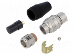Connector: circular | push-pull | plug | PIN: 4 | 1A | HR25 | gold-plated
