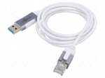 Cable | slim,USB 3.0 | RJ45 plug,USB A plug | nickel plated | 1.5m