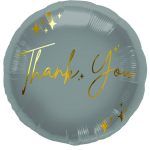 Folat Foil Balloon "Thank you" 45cm Grey/Gold