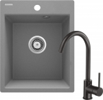 Granite sink with 1-bowl faucet