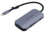Hub USB | microSD,SD,USB A socket x3,USB C socket,USB C plug