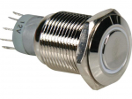 ROUND METAL PUSH BUTTON SPDT 1NO 1NC - WHITE RING