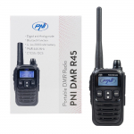 PNI DMR R45 portable radio station, digital and analog, 446MHz, 16 digital channels and 99 analog channels, voice recording function, Li-Ion 2000mAh battery