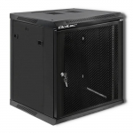 Qoltec RACK Cabinet 19"| 12U | 600 x 635 x 600 | Perforated doors | Hanging | Steel case | Lock | Black