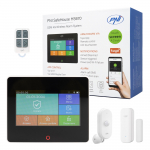 PNI SafeHouse HS670 WiFi GSM 4G wireless alarm system, color touch screen, 99 wireless zones, supports 5 phone numbers, alarm call and SMS, compatible with the Tuya Smart app.