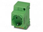 Connector: AC supply | socket | female | 16A | PIN: 3 | push-in | green