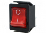 ROCKER | DPST | Pos: 2 | OFF-ON | 16A/250VAC | red | neon lamp 250V