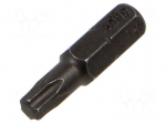 Screwdriver bit | Torx&reg; | TX25 | 1/4" | Overall len: 25mm | 100pcs.