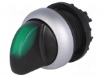 Switch: rotary | Stabl.pos: 2 | 22mm | green | IP67 | Pos: 2 | &Oslash;22.5mm