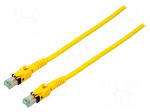 Patch cord | S/FTP | Cat 6a | stranded | Cu | 1.5m | PUR | yellow | 27AWG