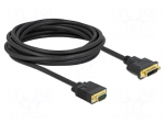 Cable | DVI-I (24+5) socket,VGA male | single link | Len: 5m | black
