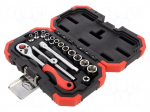 Wrench-set | 6-angles,socket spanner | Chrom-vanadium steel | 1/4"