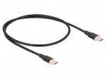Cable | USB 2.0 | USB C plug,both sides | gold-plated | 0.5m | black