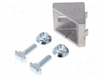 Angle bracket | for profiles | Width of the groove: 10mm | W: 42mm
