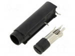 Fuse holder | 10A | 250VAC | FAU | THT | black | UL94V-0 | thermoplastic