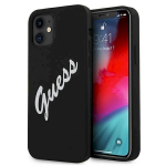 Guess GUHCP12SLSVSBW Silicone Vintage Hardcase for iPhone 12 mini 5,4" / black white