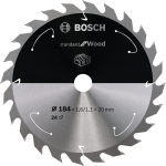 Bosch circular saw blade Standard for Wood, 184mm, 24Z (bore 20mm, for cordless hand-held circular saws)