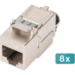 Digitus Keystone module Cat. 8.1, shielded, 8 pieces (silver, tool-free mounting connection)